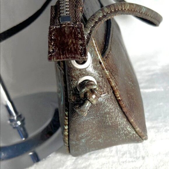 Patricia Nash Bacoli Crossbody bag Tooled turquoise Italian leather- EUC - Picture 4 of 16